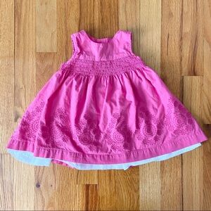 Carters Baby Girls Dress Size 6 Months Sleeveless Floral Eyelet Cotton Pink
